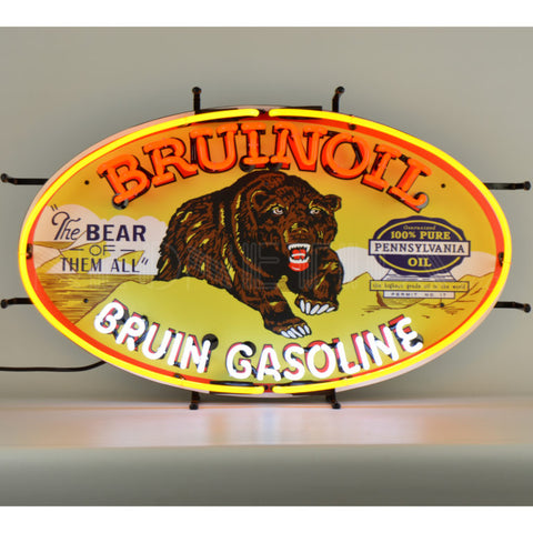 BRUINOIL BRUIN GASOLINE NEON SIGN