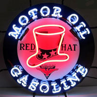 red hat gasoline neon sign