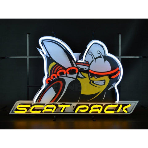 dodge scat pack neon sign with backing