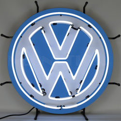 volkswagen vw round neon sign with backing