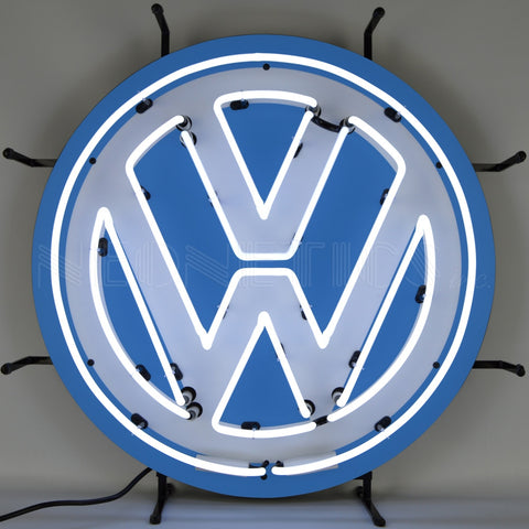 volkswagen vw round neon sign with backing