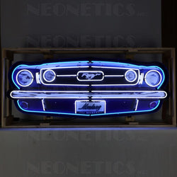 FORD MUSTANG GRILL NEON SIGN IN STEEL CAN