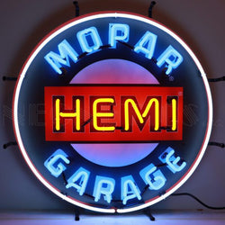 MOPAR HEMI GARAGE NEON SIGN WITH BACKING