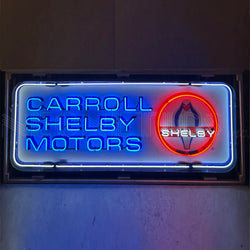 CARROLL SHELBY MOTORS NEON SIGN IN STEEL CAN