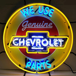 chevrolet neon sign with silkscreen backing