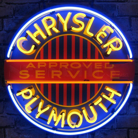 chrysler/plymouth neon sign with backing