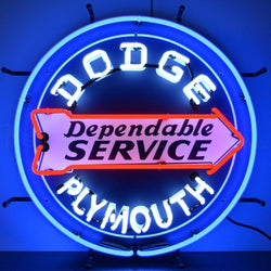 dodge service neon sign