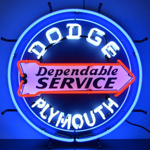dodge service neon sign