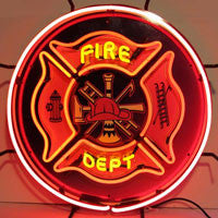 fire department neon sign