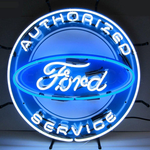 ford neon sign with silkscreen backing
