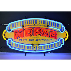 mopar vintage shield neon sign