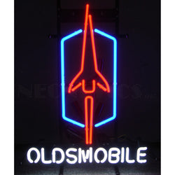 OLDSMOBILE ON METAL GRID NEON SIGN