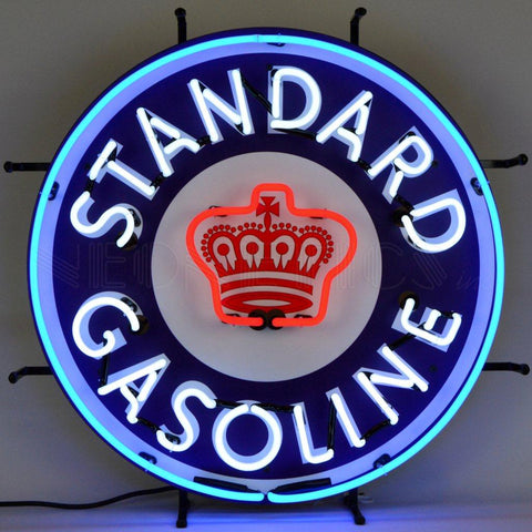 standard gasoline neon sign with backing