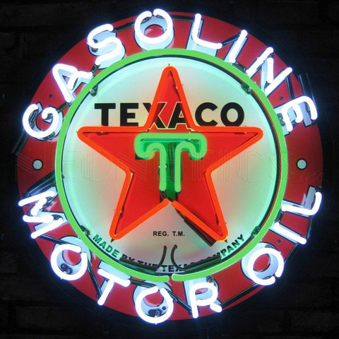 texaco motor oil neon sign