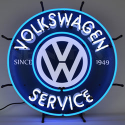 volkswagen service neon sign with backing