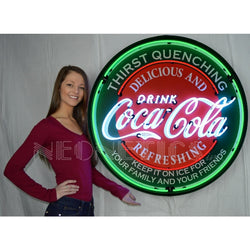 coca-cola evergreen 36 inch neon sign in metal can
