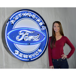 authorized ford service 36 inch neon sign in metal can