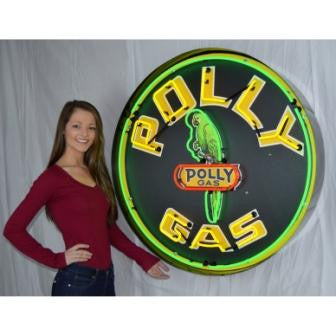 polly gasoline 36 inch neon sign in metal can