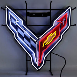 CORVETTE C8 NEON SIGN WITH BACKING