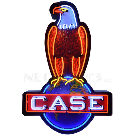 CASE EAGLE NEON SIGN IN STEEL CAN