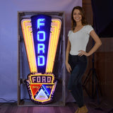 FORD JUBILEE NEON SIGN IN SHAPED STEEL CAN