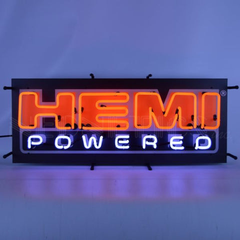 MOPAR HEMI POWERED NEON SIGN WITH BACKING