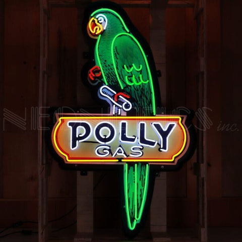 POLLY GAS NEON SIGN IN STEEL CAN