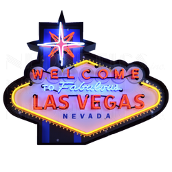 WELCOME TO FABULOUS LAS VEGAS NEON SIGN IN SHAPED STEEL CAN